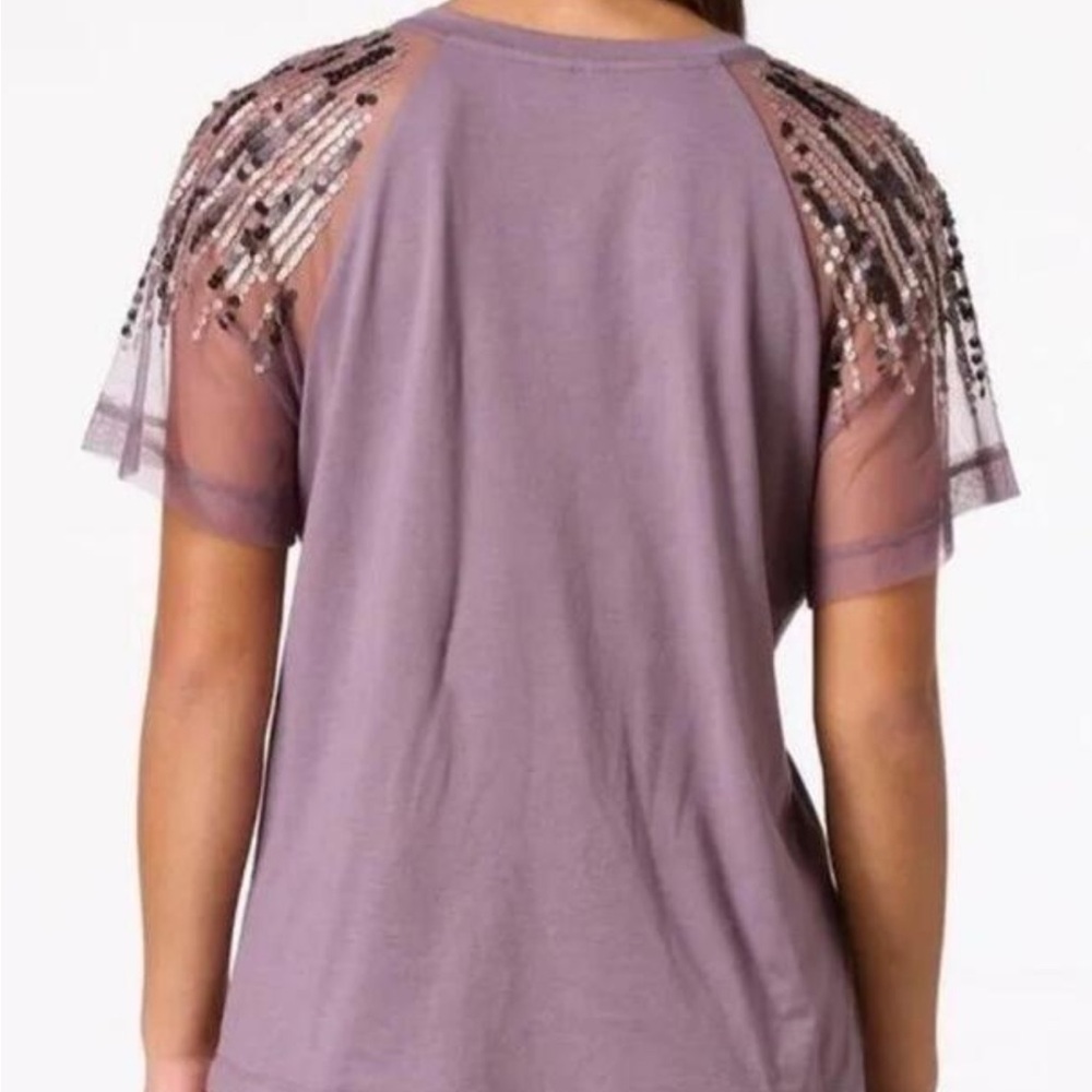 Cato Sequin Embellished Mauve Top - Picture 2 of 6